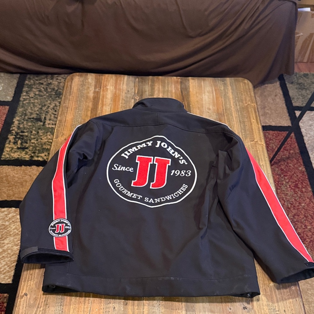 Stylish Black and Red Men's Jimmy John’s Jacket - Picture 5 of 6